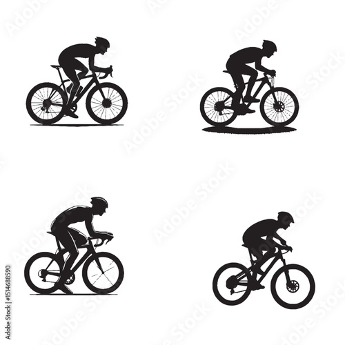 Dynamic Cyclist Silhouette – Speed, Endurance & Outdoor Adventure