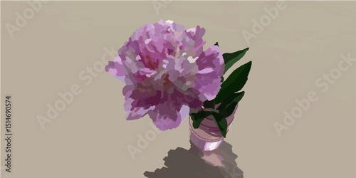 lilac flowers in a vase on a white background
