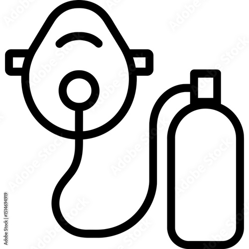 Hospital equipment oxygen mask icon