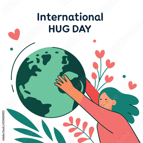 International Hug Day Celebration Illustration or Poster Design.eps