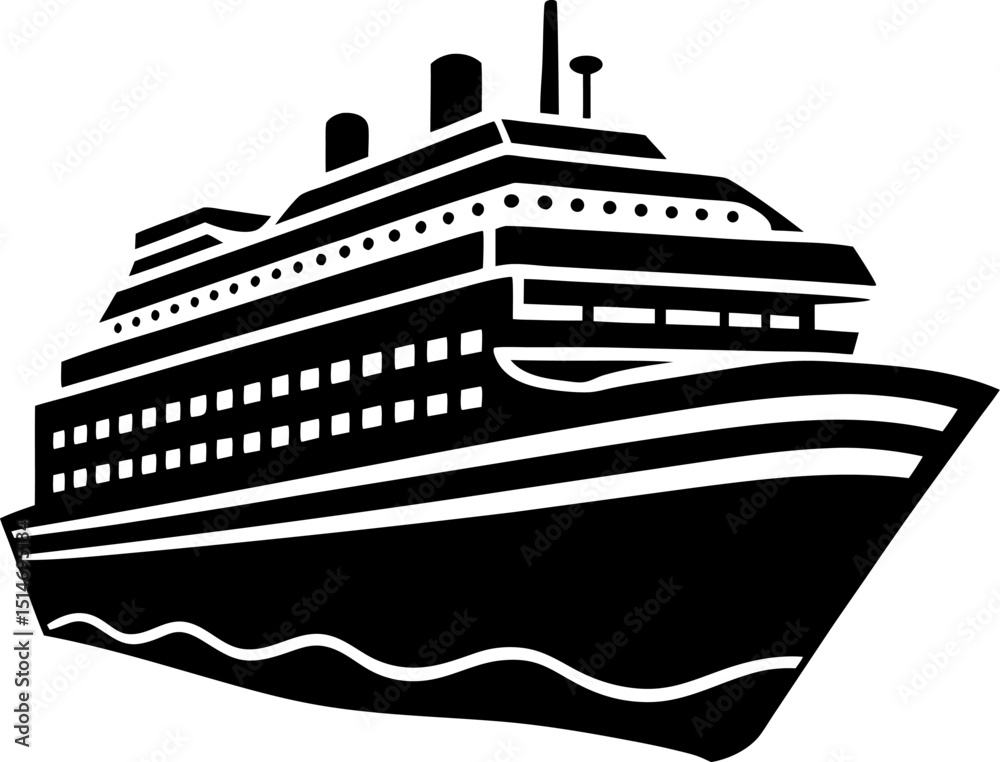 Obraz premium cruise ship vector illustration