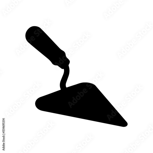 Trowel silhouette icon vector flat design on white background
