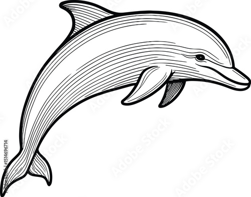 Jumping dolphin vector black silhouette Cricut design for T-Shirt