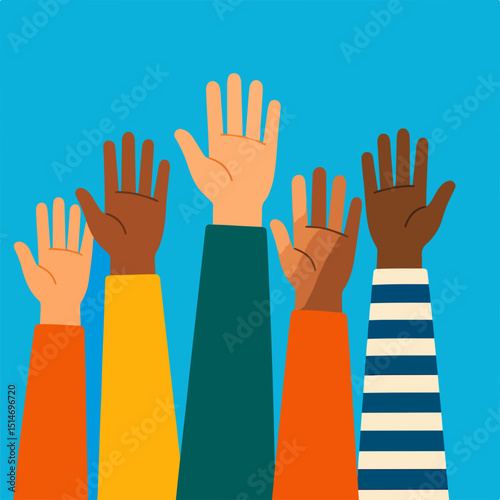 colorful hands vector