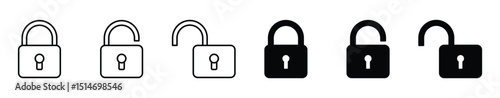 Lock icon set simple design , stock vector 
