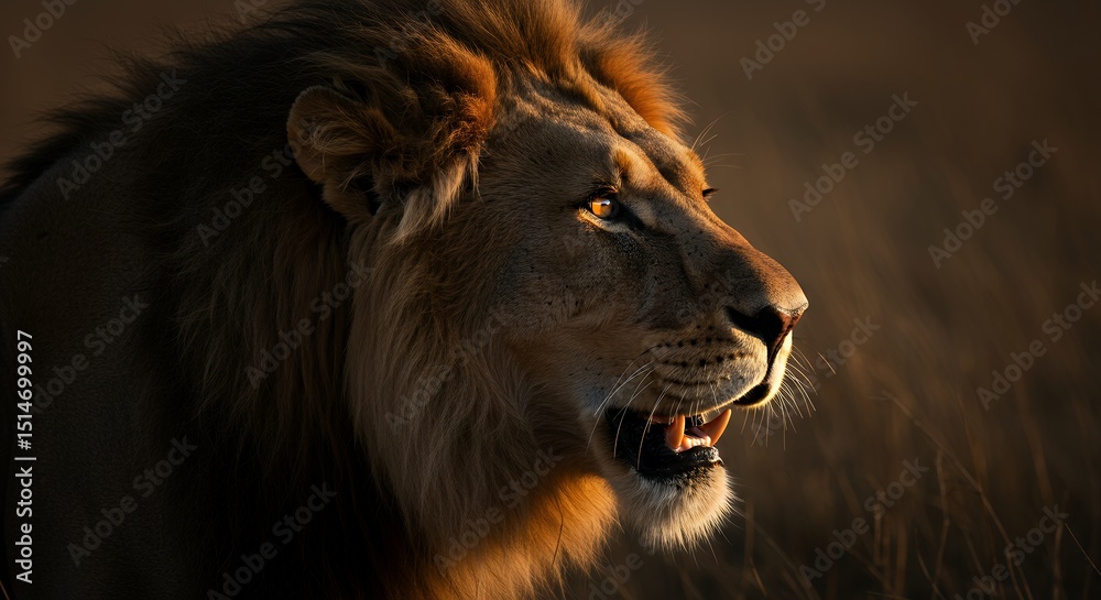 Naklejka premium Lion Profile Portrait