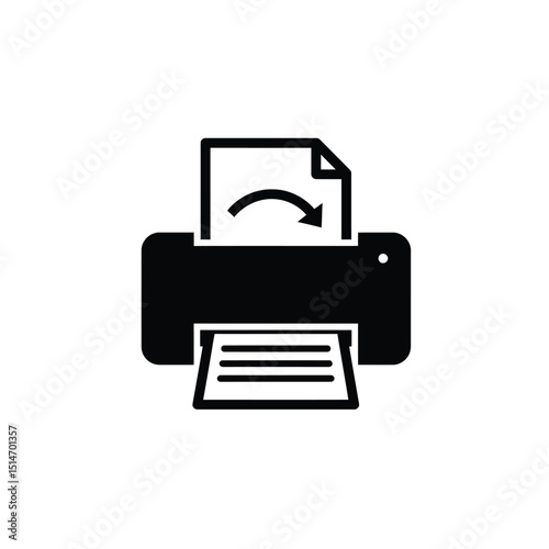 Printer Icon with Paper and Arrow