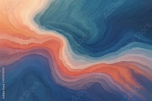 Abstract Blue Orange Swirl Texture Background Digital Art Painting Modern Design Artistic Illustration Elegant Wallpaper Smooth Gradient Hues Creative Contemporary Artwork Vibrant Color Palette Nature