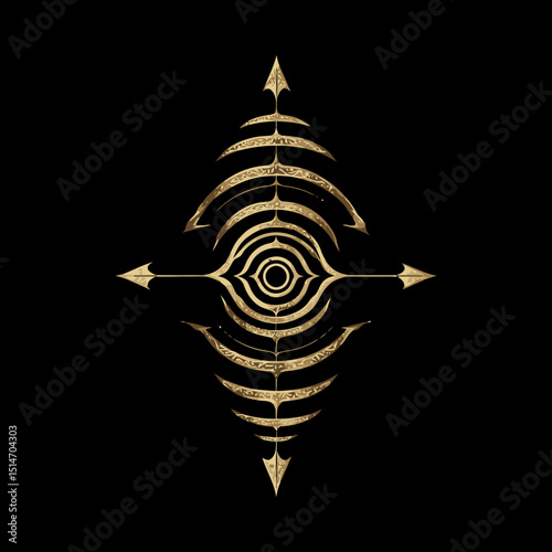 Elegant Golden Vector Art Design with Intricate Patterns on Black Background