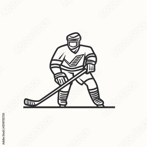 Minimalist Hockey Player Icon