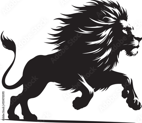 A striking black silhouette vector illustration of wild animals like a lion, cat, and wolf isolated for nature and wildlife art.