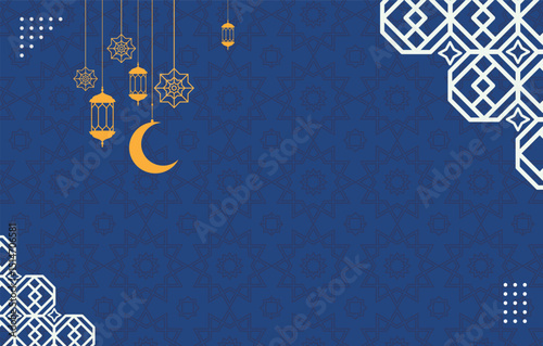 Elegant Blue Ramadan Kareem Design vector