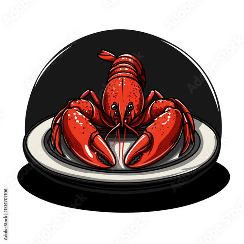 Illustration of a Lobster Ready to Eat
