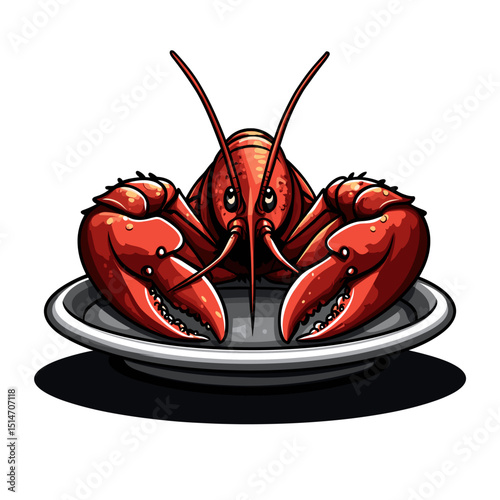 Illustration of a Lobster Ready to Eat