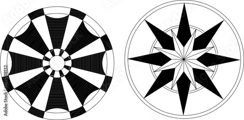 sketch vector illustration silhouette design ornament decoration pattern rosette mandala classic vintage