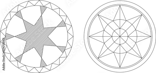 sketch vector illustration silhouette design ornament decoration pattern rosette mandala classic vintage