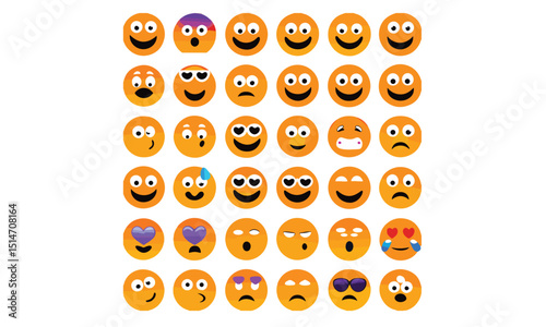 smiling faces collection vector