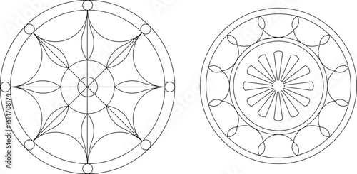 sketch vector illustration silhouette design ornament decoration pattern rosette mandala classic vintage 