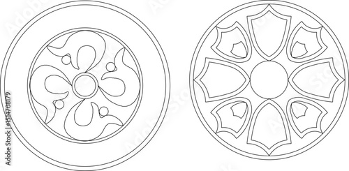 sketch vector illustration silhouette design ornament decoration pattern rosette mandala classic vintage 