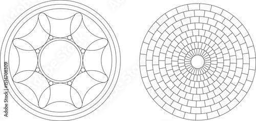 sketch vector illustration silhouette design ornament decoration pattern rosette mandala classic vintage abstract modern