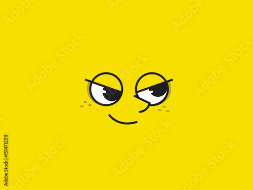 Smiley face on yellow background