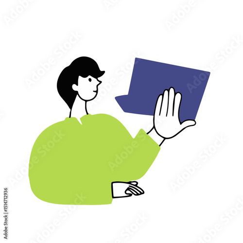 office people concept. Employees working in team, isolated set of people dealing with project tasks. Vector business people showing ideas on presentation, brainstorming and thinking on solution of com