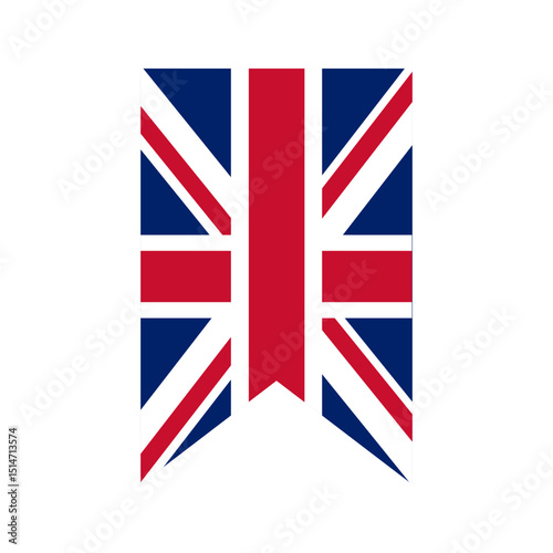United Kingdom flag on white background.