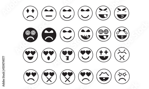 smiling faces collection vectors