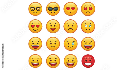 smiling faces collection vectors
