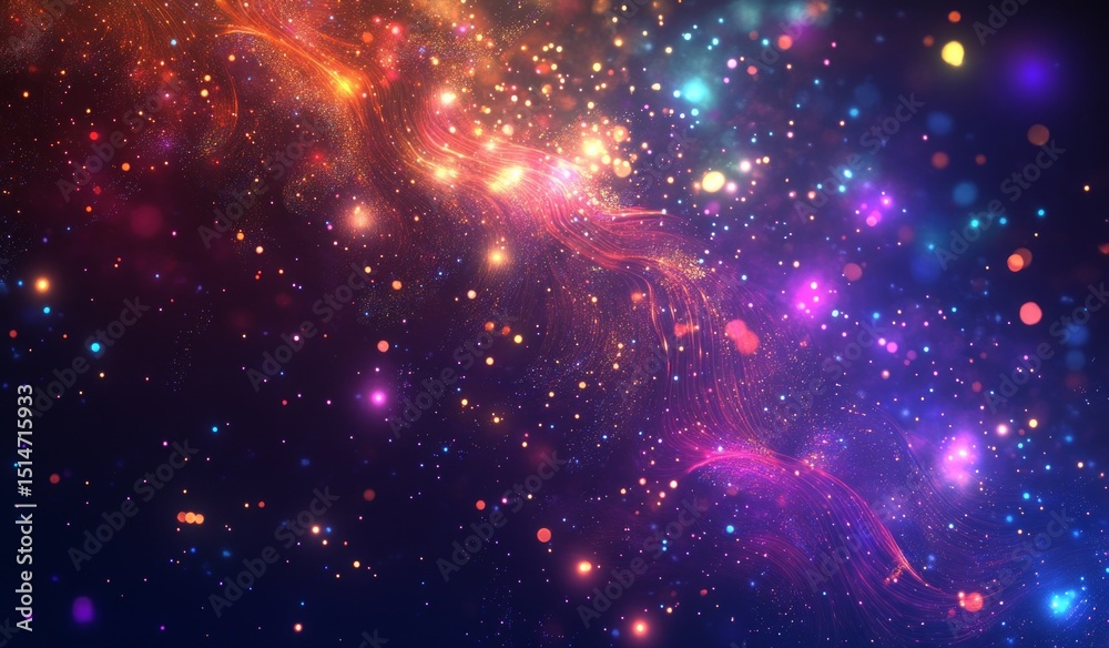Vibrant Cosmic Nebula with Swirling Colors and Bright Stars Vibrant Cosmic Nebula with Swirling Colors and Bright Stars