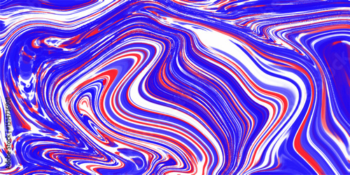 Abstract artistic swirl design with vibrant colors of blue red and white in a marbled pattern
