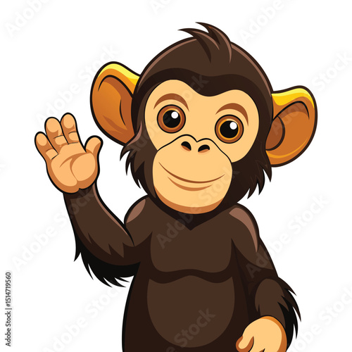Happy cute brown puppy character illustration vector drawing