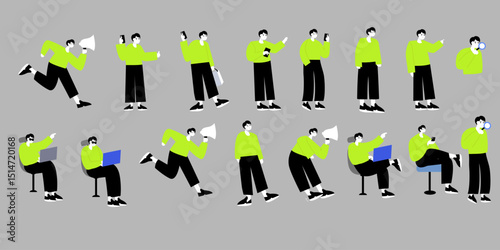 Popular flat design. Business people concept illustration. Basic office concept illustrations. Set of people vector illustrations in various activities of business planning and strategy, management, m