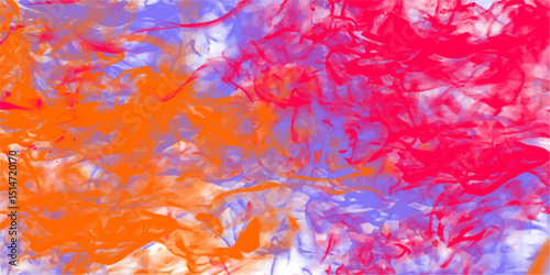 Colorful abstract watercolor painting with vivid orange pink and purple splatters