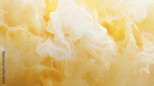 Soft yellow clouds gently diffuse warm light across the sky, creating a serene, dreamy atmosphere with subtle gradients and peaceful, airy textures.
