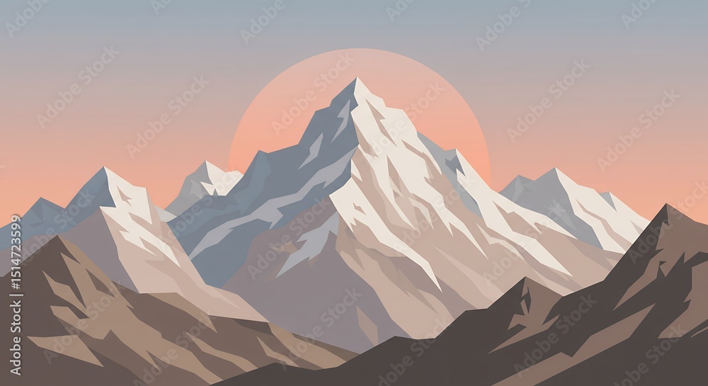 Fototapeta premium Mountain Range at Sunset