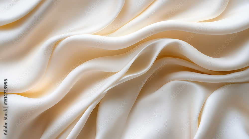 Fototapeta premium A soft silk-cotton fabric texture close-up, showcasing fine woven threads, smooth surface, gentle sheen, and comfortable tactile appeal.