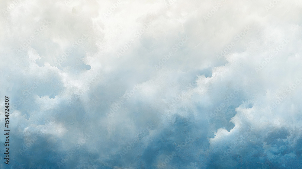 Obraz premium Soft blue cloud texture with diffused light creating a calm and dreamy atmosphere