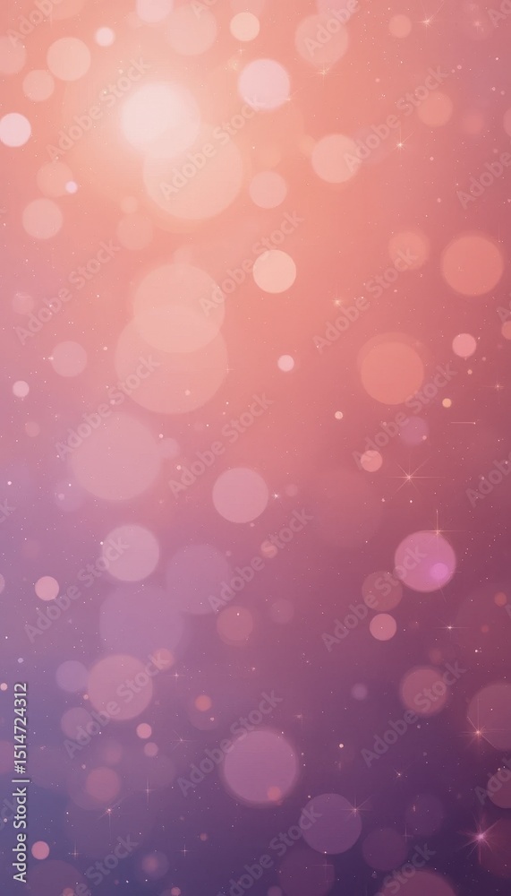 Obraz premium Tranquil Coral and Lavender Gradient Background Soft Bokeh Sparkle Texture