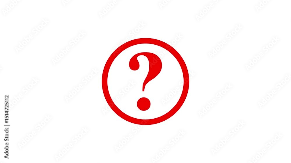 question mark symbol animation. abstract question mark icon on white background. question mark symbol animation. abstract question mark icon on white background.
