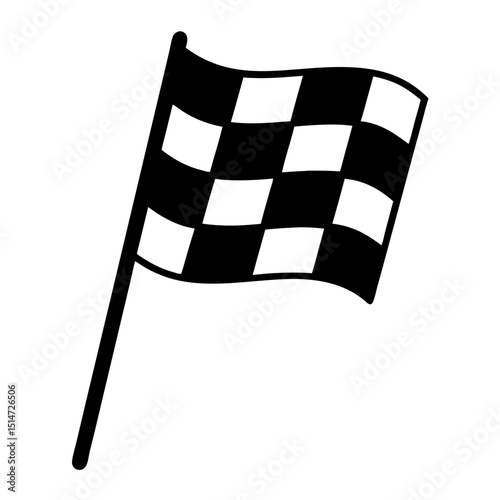 Silhouette of a checkered racing flag graphic representing speed and victory