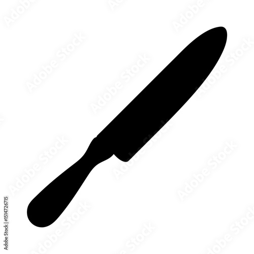 Elegant chef knife silhouette with transparent background design for cooking