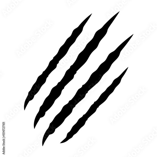 Claw mark silhouette vector, Animal silhouette claw paw marks, tiger, dog, lion, monster, scratches