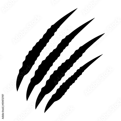 Claw mark silhouette vector, Animal silhouette claw paw marks, tiger, dog, lion, monster, scratches