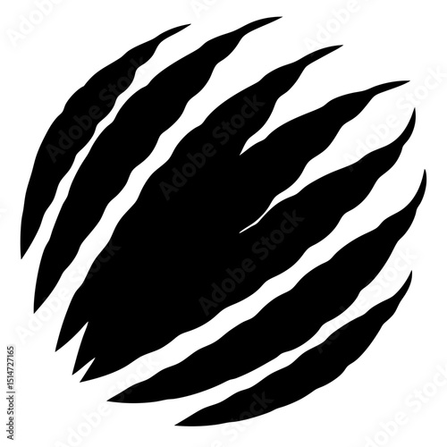 Claw mark silhouette vector, Animal silhouette claw paw marks, tiger, dog, lion, monster, scratches