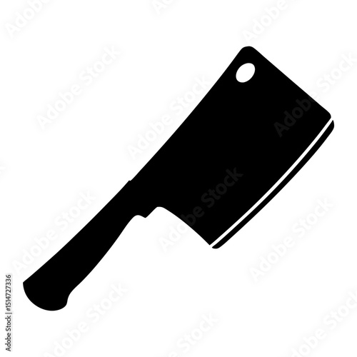 Cleaver icon silhouette vector, Cooking meat cleaver icon, Cooking kitchen meat cleaver silhouette