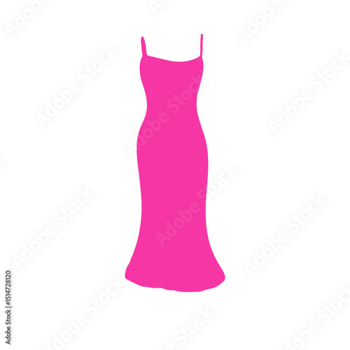Variant pink dress beautifull style element stock. pink party dress, elegant, sexy, icon, cartoon