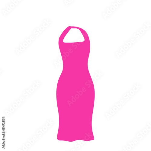Variant pink dress beautifull style element stock. pink party dress, elegant, sexy, icon, cartoon