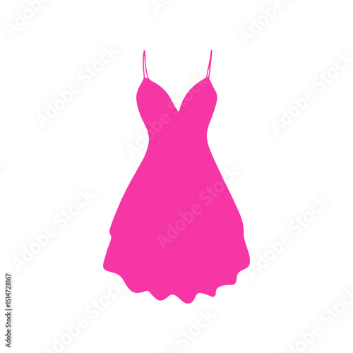 Variant pink dress beautifull style element stock. pink party dress, elegant, sexy, icon, cartoon