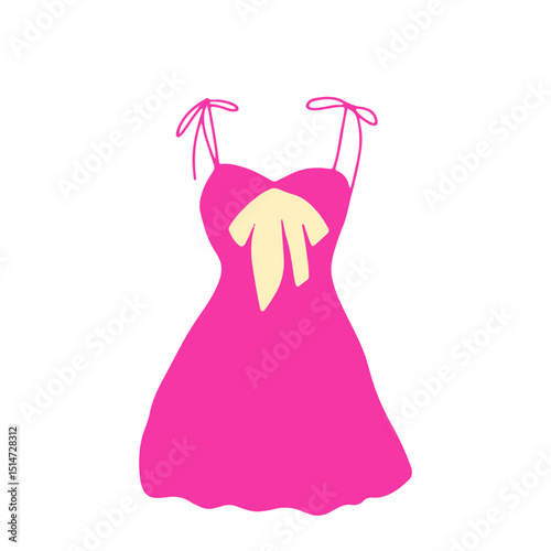 Variant pink dress beautifull style element stock. pink party dress, elegant, sexy, icon, cartoon